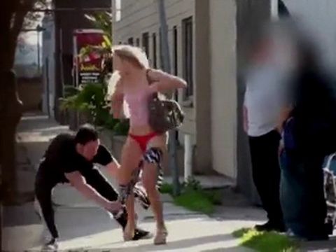 Sharking Amateur Blonde Hottie on the Street