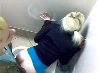 Schoolgirl Caught Fucking Her Classmate In A Toilet