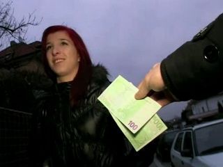 Redhead Teen Accepts Money For Sex From The Stranger