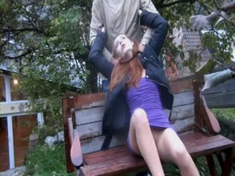 Poor Girl In Nylons Gets Strangled In The Park and Fucked By Maniac