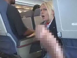 Passenger Shocked Blond Stewardess With Dick Flashing