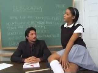 Cute Ebony Girl Wants Much More From Her Hot Professor