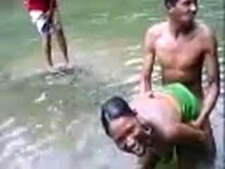 African Native Woman Fucks A Boy In A River In Front Of Crowd  Amateur Mobile Phone Video