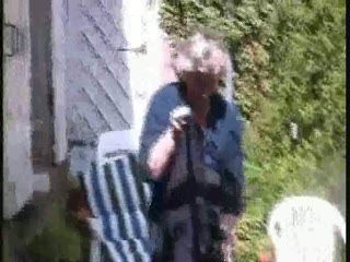 Granny Cumming In Backyard