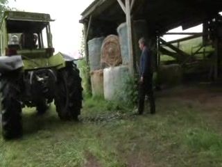 Bulldozer Driver Granny Fucked Her Boss In The Barn