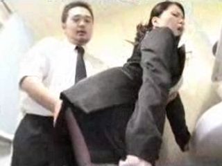 Immodest Colleague Grabs Hot Business Lady For Ass In Toilet